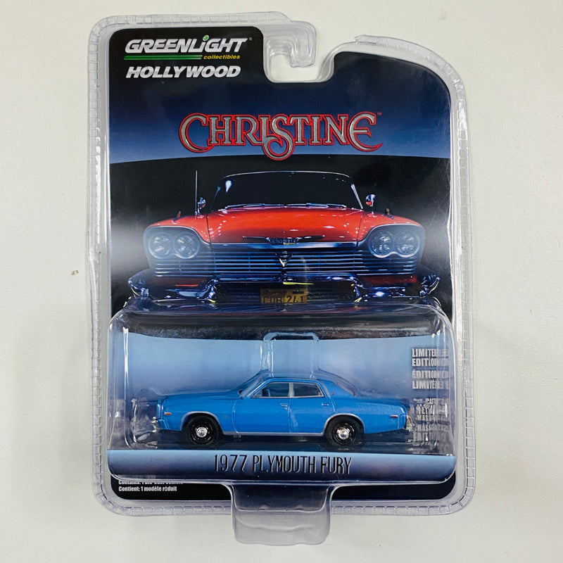 2020 Greenlight Hollywood Limited Edition Christine 1977 Plymouth Fury azul Llantas de Goma - Detalle Burbuja