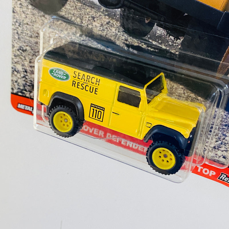 2020 Hot Wheels Premium Car Culture Land Rover Defender 110 Hard Top amarillo Llantas de Goma RR