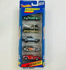 2000 Hot Wheels Powershift Garage 5 Pack Set de 5 - Oldsmobile Olds Aurora GTS-1, Rig Wrecker, Police Cruiser, Porsche 911 GT3, Ford GT-40