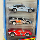 2000 Hot Wheels Powershift Garage 5 Pack Set de 5 - Oldsmobile Olds Aurora GTS-1, Rig Wrecker, Police Cruiser, Porsche 911 GT3, Ford GT-40