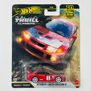 2026 Hot Wheels Premium Car Culture 10th Anniversary Thrill Climbers Mitsubishi Lancer Evolution VI rojo Llantas de Goma RR