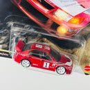 2026 Hot Wheels Premium Car Culture 10th Anniversary Thrill Climbers Mitsubishi Lancer Evolution VI rojo Llantas de Goma RR