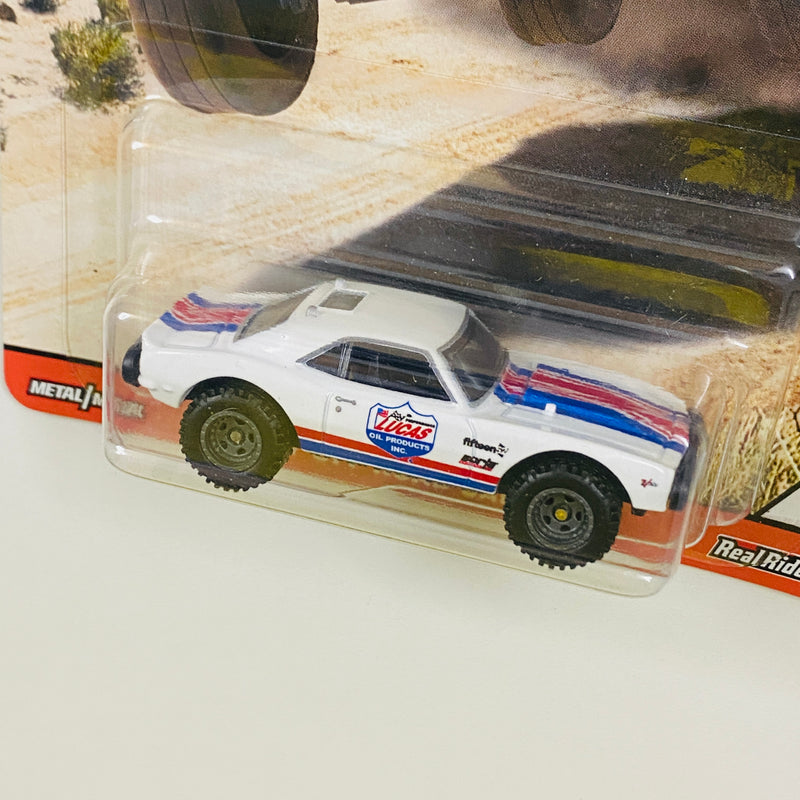 2020 Hot Wheels Premium Car Culture Wild Terrain Lucas Oil 67 Off Road Camaro Chevrolet blanco Llantas de Goma RR