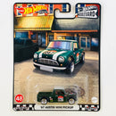 2022 Hot Wheels Premium Boulevard 67 Austin Mini Pickup verde oscuro Llantas de Goma RR base ZAMAC Primera Edición
