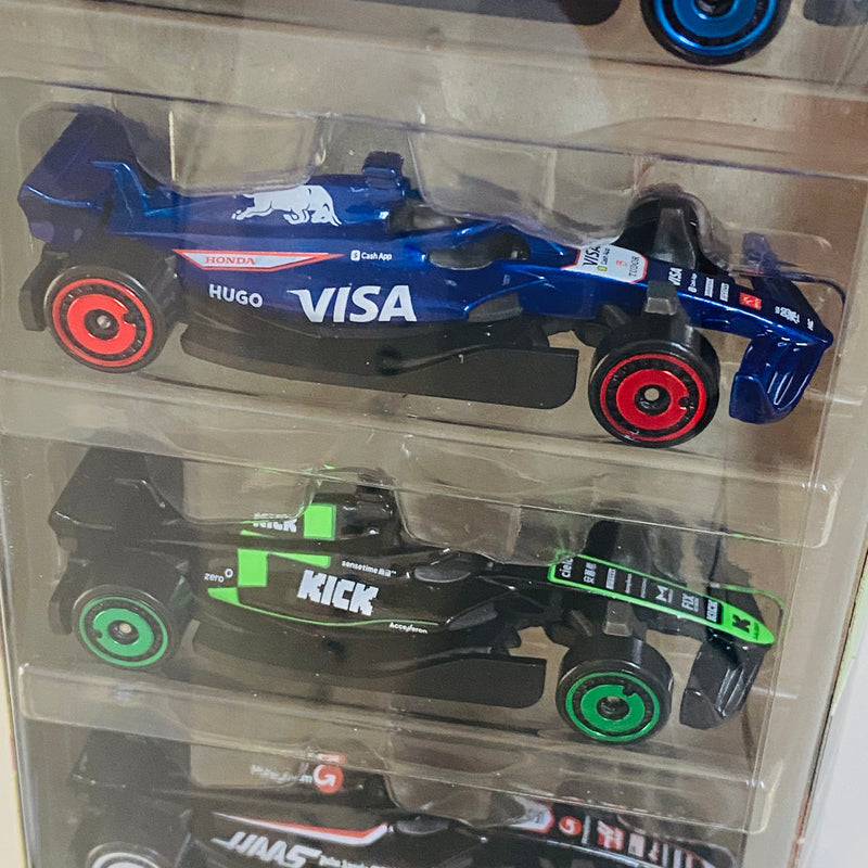 2025 Hot Wheels Formula 1 5 Pack Set de 5 - McLaren F1 Team, BWT Alpine F1 Team, Visa Cash App RB F1 Team, Stake F1 Team Kick Sauber, MoneyGram Haas F1 Team