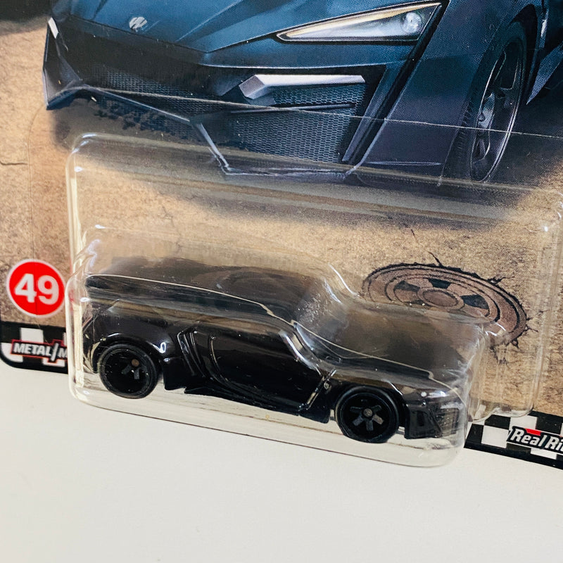 2022 Hot Wheels Premium Boulevard Lykan Hypersport negro Llantas de Goma RR