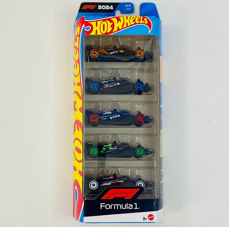 2025 Hot Wheels Formula 1 5 Pack Set de 5 - McLaren F1 Team, BWT Alpine F1 Team, Visa Cash App RB F1 Team, Stake F1 Team Kick Sauber, MoneyGram Haas F1 Team