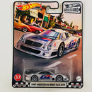 2020 Hot Wheels Premium Boulevard 1997 Mercedes Benz CLK GTR plata metálico Llantas de Goma RR Primera Edición