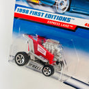 1998 Hot Wheels First Editions Express Lane rojo 5SP base ZAMAC Primera Edición de China