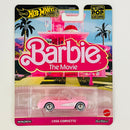 2025 Hot Wheels Premium Pop Culture Barbie The Movie 1956 Corvette Chevrolet rosado Llantas de Goma RR