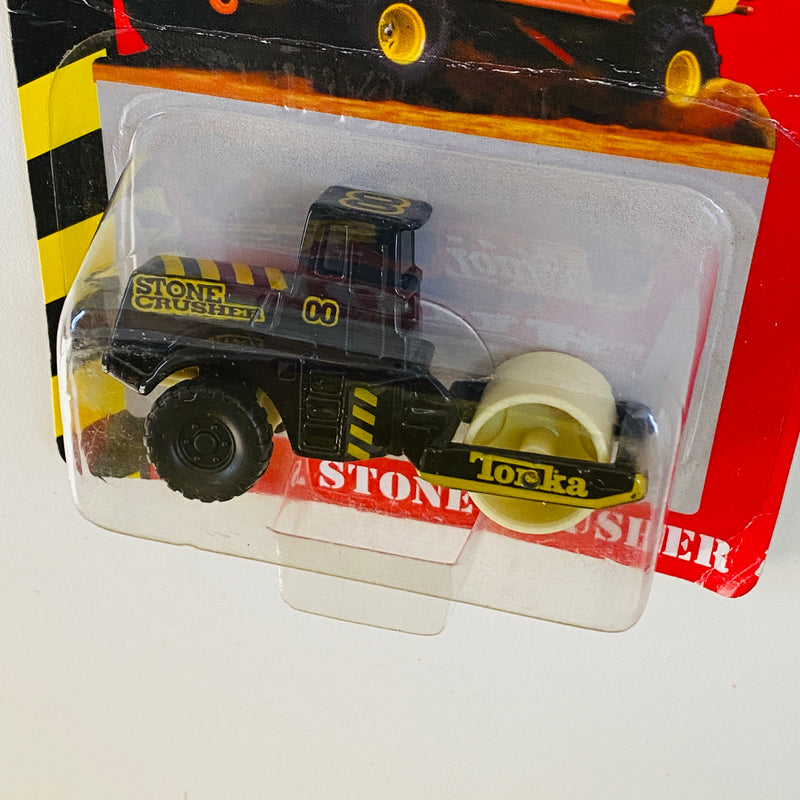 2000 Maisto Tonka Die Cast Collection Stone Crusher negro Máquina Aplanadora Compactador