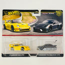 2024 Hot Wheels Premium Car Culture Porsche 2 Pack Set de 2 - Porsche 993 GT2 y Porsche 718 Cayman GT4 con Llantas de Goma RR