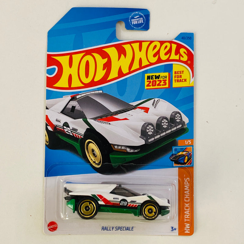 2023 Hot Wheels HW Track Champs Rally Speciale blanco AD Primera Edición