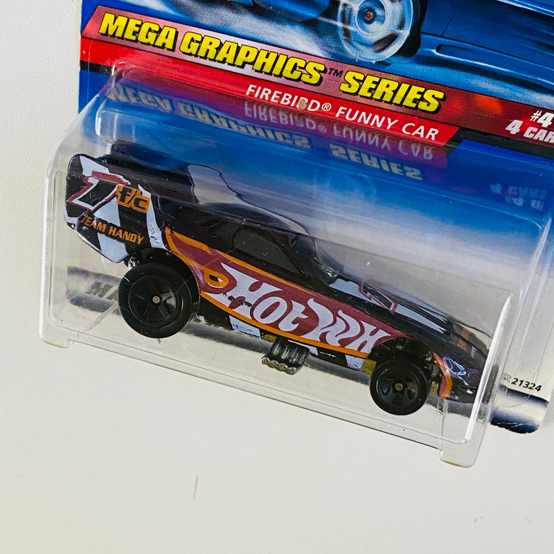 1999 Hot Wheels Mega Graphics Series Pontiac Firebird Funny Car negro 5SP base ZAMAC