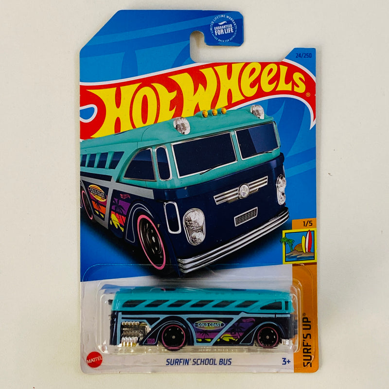 2023 Hot Wheels Surf's Up Surfin' School Bus turquesa DD8