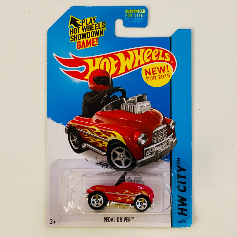 2015 Hot Wheels HW City Pedal Driver rojo 5SP Primera Edición