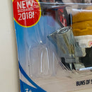 2018 Hot Wheels Fast Foodie Buns of Steel blanco 5SP Primera Edición - Detalle Burbuja