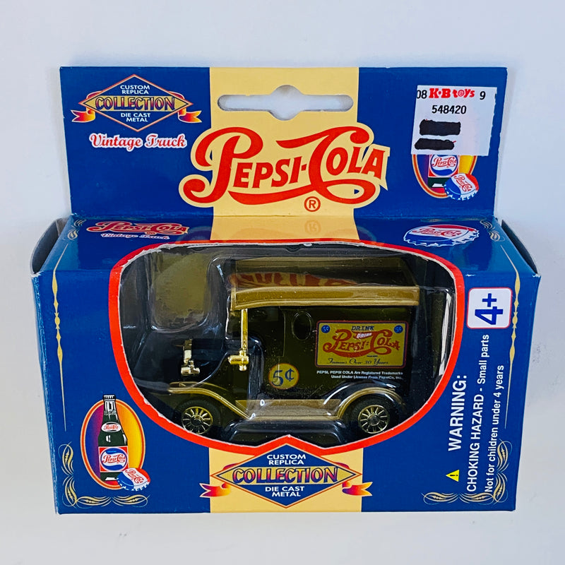 1995 Golden Wheel 1:64 Pepsi Cola Collection Ford Model T Delivery Van negro con dorado Llantas de Goma - Escala 1:64