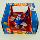 1995 Golden Wheel 1:43 Pepsi Cola Collection Pedal Plane azul con rojo con Tarjeta Vintage de Pepsi - Escala 1:43