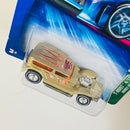 2004 Hot Wheels Treasure Hunt T-Hunt 32 Ford Lil' Coffin Double Demon dorado metálico Llantas de Goma RR base ZAMAC