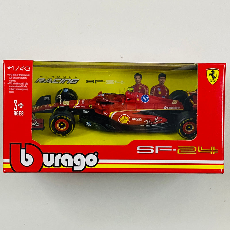 2024 Bburago 1:43 Formula 1 Scuderia Ferrari SF-24 Charles Leclerc 16 y Carlos Sainz 55