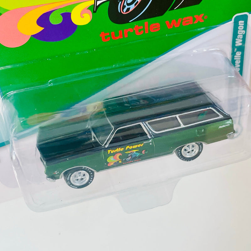 2021 Johnny Lightning Muscle Cars USA Limited Edition 1/8,908 Turtle Wax 1965 Chevy Chevelle Wagon verde Llantas de Goma