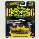 2025 Hot Wheels Premium Pop Culture Batman Classic TV Series Batmobile negro metálico Llantas de Goma RR - Detalle Burbuja