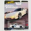 2025 Hot Wheels Premium Fast & Furious Rápidos y Furiosos Mazda RX-7 FD blanco Llantas de Goma RR