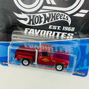 2018 Hot Wheels Premium 50th Anniversary Favorites 78 Dodge Li'l Red Express Truck rojo metálico Llantas de Goma RR base ZAMAC - Detalle Burbuja