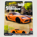 2025 Hot Wheels Premium Fast & Furious Rápidos y Furiosos 2021 Toyota GR Supra naranja Llantas de Goma RR