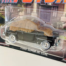 2025 Hot Wheels Premium Back to the Future Ford Super De Luxe Volver al Futuro negro Llantas de Goma RR base ZAMAC