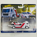 2025 Hot Wheels Premium Car Culture Team Transport 73 Honda Civic Custom y camión Aero Lift con Llantas de Goma RR