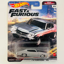 2021 Hot Wheels Premium Fast & Furious Fast Superstars Rápidos y Furiosos 70 Chevelle SS Chevrolet gris Llantas de Goma RR base ZAMAC