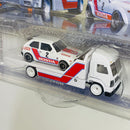 2025 Hot Wheels Premium Car Culture Team Transport 73 Honda Civic Custom y camión Aero Lift con Llantas de Goma RR