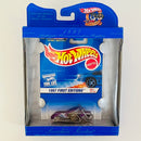 1998 Hot Wheels 30th Anniversary Commemorative 1997 First Editions Scorchin' Scooter morado metálico MC3 base ZAMAC