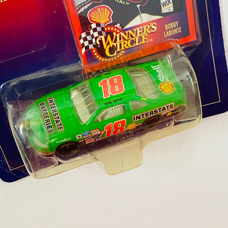 1997 Hasbro Winners Circle NASCAR Kenner Stock Car Series Bobby Labonte 18 Interstate Batteries Shell Pontiac Grand Prix verde con negro Llantas Goodyear