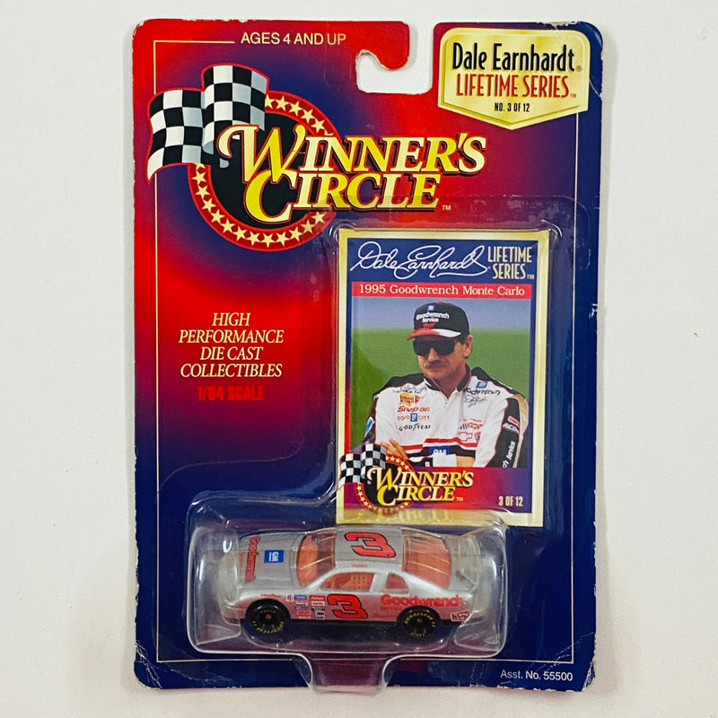 1997 Hasbro Winners Circle NASCAR Kenner Lifetime Series 3 of 12 Dale Earnhardt 3 Goodwrench 1995 Chevrolet Monte Carlo plata Llantas Goodyear