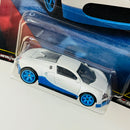 2025 Hot Wheels Premium Car Culture Hammer Drop Bugatti Veyron blanco Llantas de Goma RR