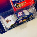 1998 Hasbro Kenner Winners Circle NASCAR Stock Car Series Elvis Presley Edition Rusty Wallace 2 Elvis Ford Taurus azul con blanco Llantas Goodyear