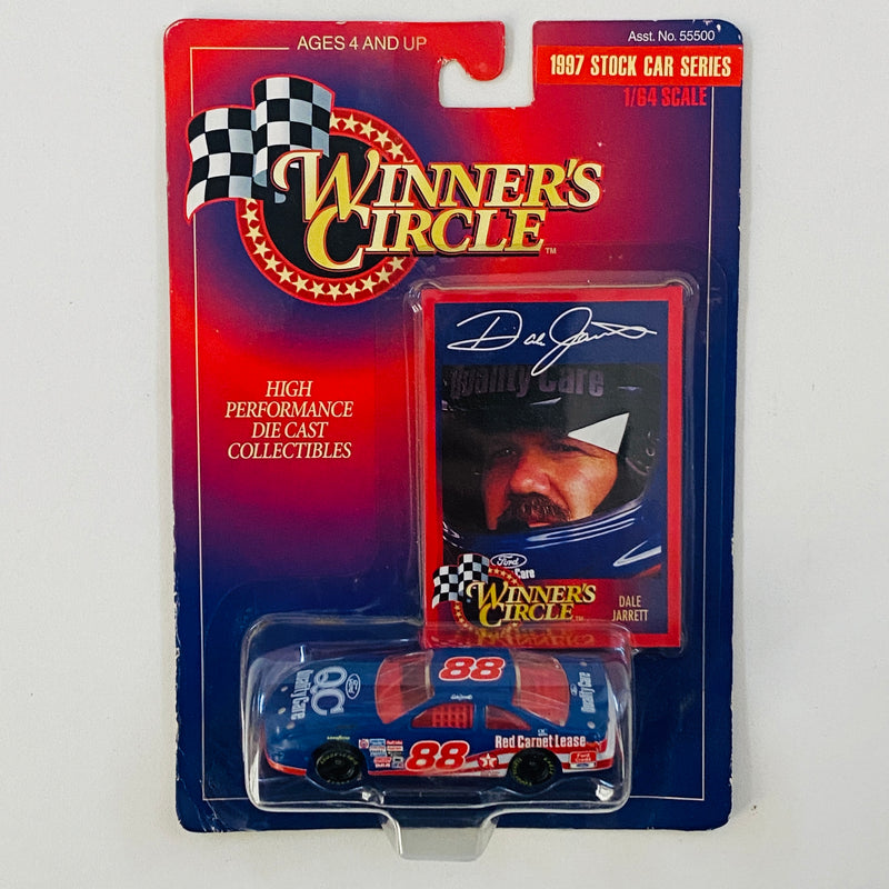 1996 Hasbro Winners Circle NASCAR Kenner Stock Car Series Dale Jarrett 88 Red Carpet Lease Ford Thunderbird azul Llantas Goodyear