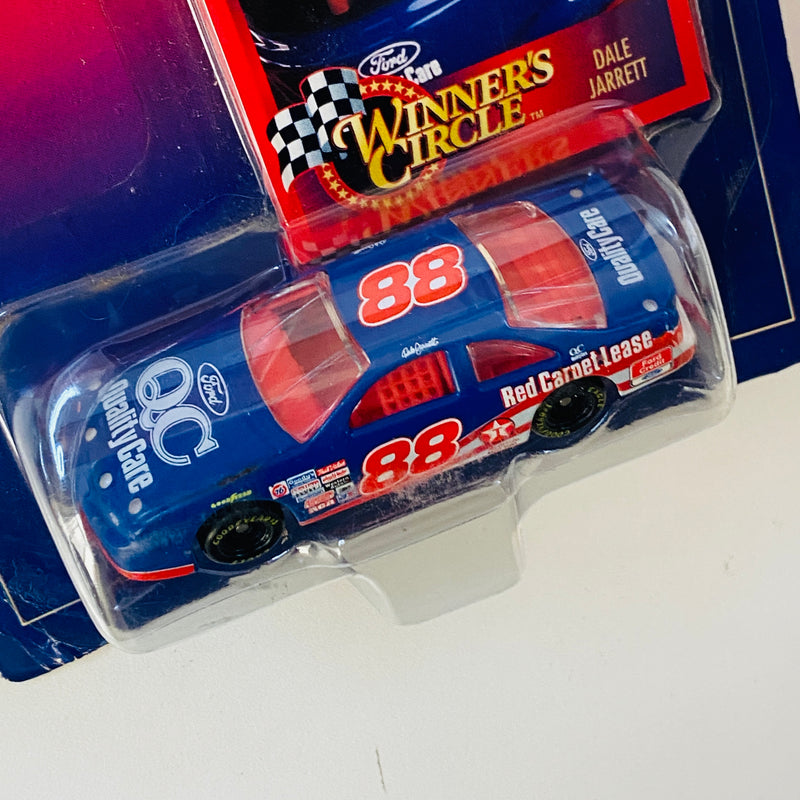 1996 Hasbro Winners Circle NASCAR Kenner Stock Car Series Dale Jarrett 88 Red Carpet Lease Ford Thunderbird azul Llantas Goodyear