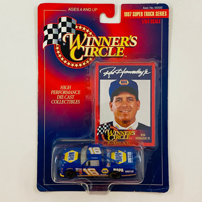 1996 Hasbro Winners Circle NASCAR Kenner Super Truck Series Ron Hornaday Jr 18 NAPA Auto Parts Chevrolet Silverado Race Truck  azul Llantas Goodyear