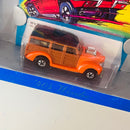 1998 Hot Wheels 30th Anniversary Commemorative 1980 HiRakers 40s Woodie Ford naranja BW base ZAMAC - Detalle Caja