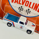 2020 Hot Wheels Premium Pop Culture Vintage Oil Valvoline 63 Studebaker Champ blanco Llantas de Goma RR base ZAMAC