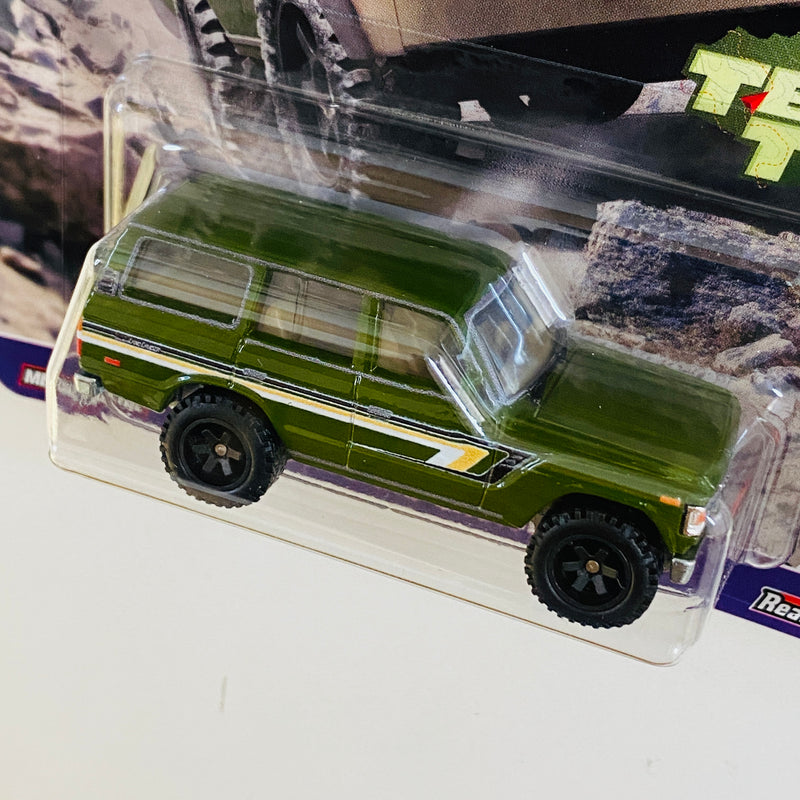 2024 Hot Wheels Premium Car Culture Terra Trek Toyota Land Cruiser FJ60 verde Llantas de Goma RR base ZAMAC