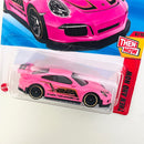 2025 Hot Wheels Then and Now Porsche 911 GT3 RS rosado PR5