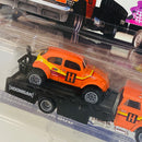 2021 Hot Wheels Premium Car Culture Team Transport Volkswagen Baja Bug y camión Horizon Hauler con Llantas de Goma RR