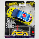 2024 Hot Wheels Premium Car Culture Slide Street 2 2023 Toyota GR Corolla amarillo Llantas de Goma RR Primera Edición
