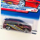 1998 Hot Wheels First Editions Dodge Caravan granate metálico SB Primera Edición variante Tarjeta Auto Rojo