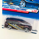 1998 Hot Wheels First Editions Dodge Caravan granate metálico SB Primera Edición variante Tarjeta Auto Azul